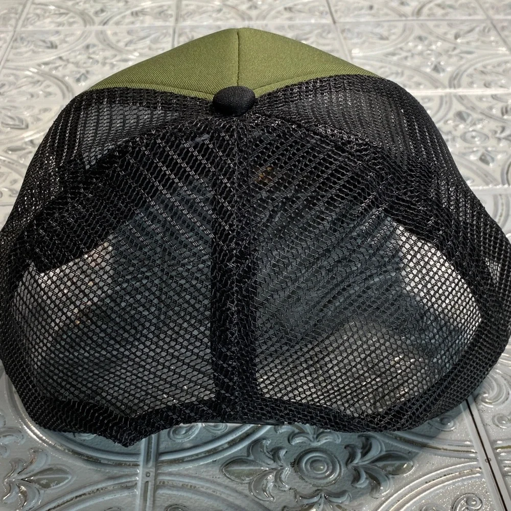 Camo American Flag Trucker Hat Green & Black